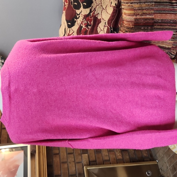 Vince Camuto Pink Baggy Sweater Size XL Crew Neck 3/4 Sleeves Oversized EASTER - Picture 5 of 13